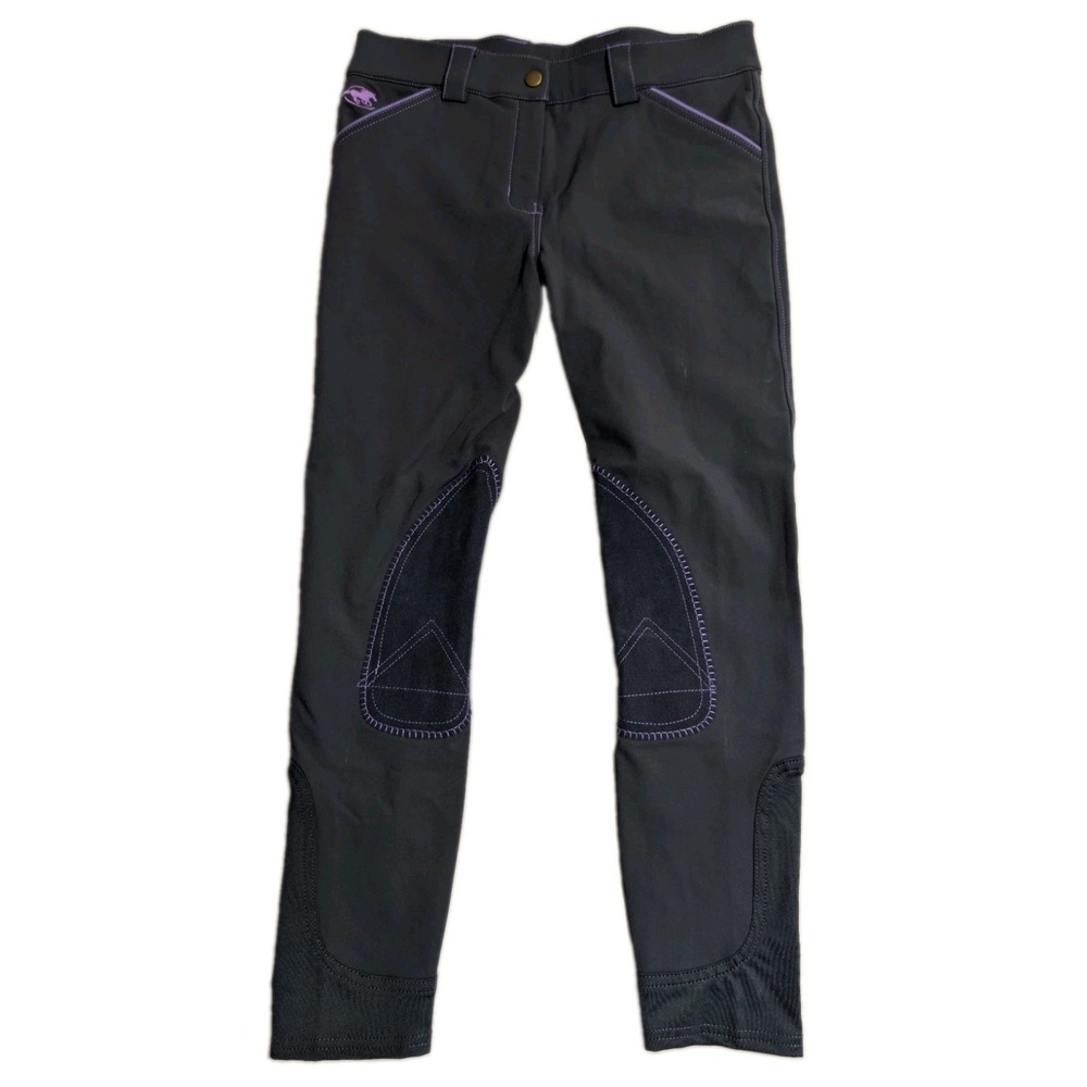Piper SmartPak Girls 14 Riding Breeches Navy Purple Knee Patch Equestrian Pants